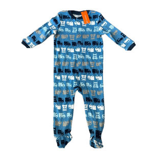 4/20$ NWT Joe Fresh blue truck baby footed sleeper/pyjama size 12-18 months